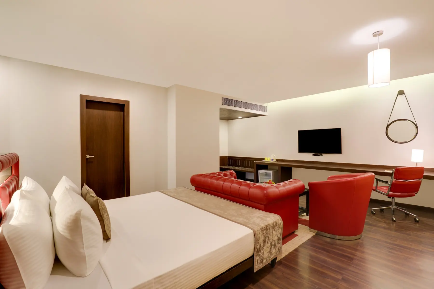 Junior King Suite lounge and workspace