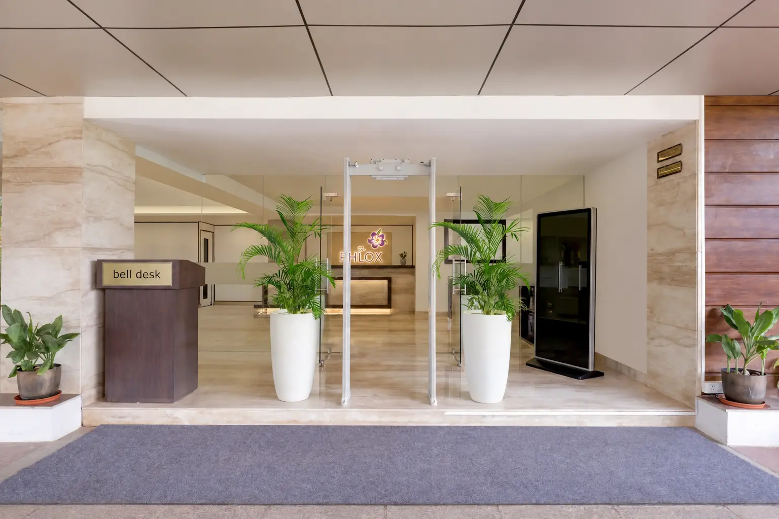 Reception entrance with The Phlox branding